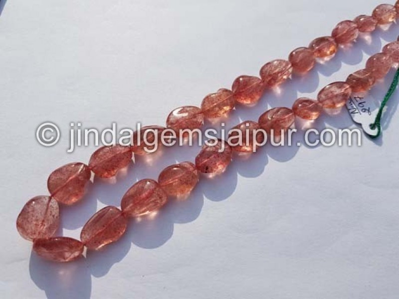 Strawberry Quartz Smooth Irregular Nugget Beads